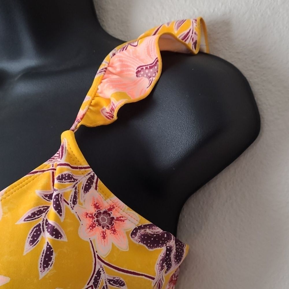 Yellow floral One Piece Swimsuit - Picture 3 of 11